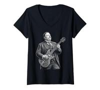 Femme William Howard TAFT Guitare T-Shirt avec Col en V