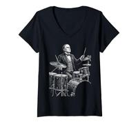 Femme William McKinley Batterie T-Shirt avec Col en V