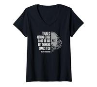Femme William Shakespeare Citation : Rien n'est Bon ou Mauvais T-Shirt avec Col en V