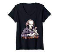 Femme William Shakespeare Être ou ne Pas être T-Shirt avec Col en V