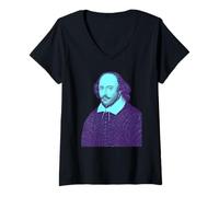 Femme William Shakespeare - Mon Théâtre T-Shirt avec Col en V