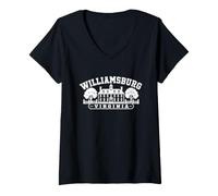 Femme Williamsburg Virginia Design Colonial Historique T-Shirt avec Col en V