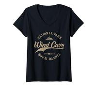 Femme Wind Cave National Park | South Dakota T-Shirt avec Col en V