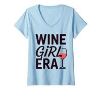 Femme Wine Girl Era pour la Journée Internationale du vin de Porto T-Shirt avec Col en V