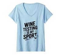 Femme Wine Testing est Mon Sport Amusant pour Les Amateurs de vin T-Shirt avec Col en V