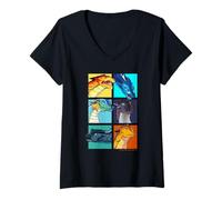 Femme Wings of Fire Character Squares T-Shirt avec Col en V