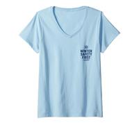 Femme Winter Safety First | Slogan météo pour Surface Glissante T-Shirt avec Col en V