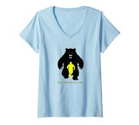 Femme Winter Tale Stage Direction Exit Bear Shakespeare Comédie T-Shirt avec Col en V