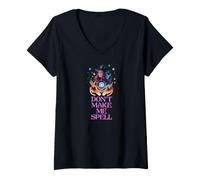 Femme Witchcraft Magic Don't Make Me Spell Smudgestick Witch Vibe T-Shirt avec Col en V