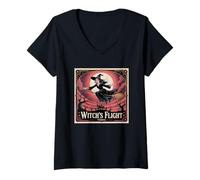 Femme Witch's Flight Tonic Magical Night T-Shirt avec Col en V