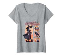 Femme Witch's Secrets and Spells - Anime Gothique Magique d'halloween T-Shirt avec Col en V