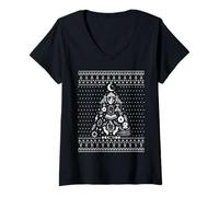 Femme Witchy Christmas Tree Witchcraft Wicca Pull Moche T-Shirt avec Col en V