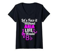 Femme Without Aria Life Would B Flat Music Lover Prénom T-Shirt avec Col en V