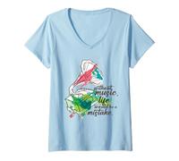 Femme Without Music Life Would Be A Mistake Gramophone Vintage T-Shirt avec Col en V