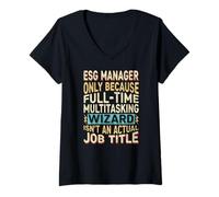 Femme Wizard Job Title Quote - Funny ESG Manager T-Shirt avec Col en V