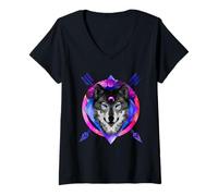 Femme Wolf Animals Funny Graphic Wolve Lover T-Shirt avec Col en V