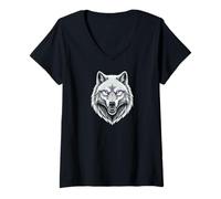 Femme Wolf Lone Wolf Pack Howling Howl Timber Spirit T-Shirt avec Col en V