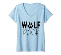 Femme Wolf Pack T-Shirt avec Col en V