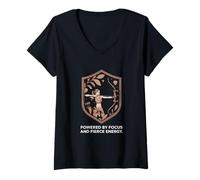 Femme Woman Archer alimenté par la Concentration et l'énergie féroce T-Shirt avec Col en V