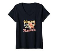 Femme Women Who Love Brunch at The Campsite T-Shirt avec Col en V