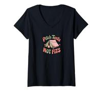 Femme Women Who Love Brunch At The Campsite T-Shirt avec Col en V