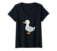 Femme Womens Kids Funny No Thoughts Just Vibes Duck Lover T-Shirt avec Col en V