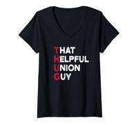Femme Womens That Helpful Union Guy Thug Union Rep T-Shirt avec Col en V