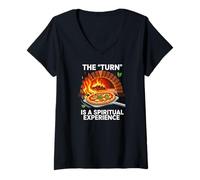 Femme Wood Fired Pizza Oven The Turn is A Spiritual Experience T-Shirt avec Col en V