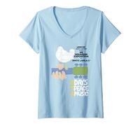 Femme Woodstock 3 Days of Peace T-Shirt avec Col en V