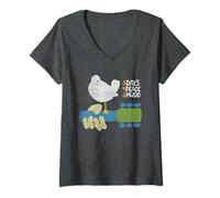 Femme Woodstock Perched T-Shirt avec Col en V