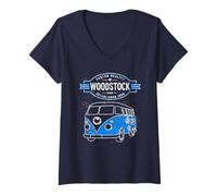 Femme Woodstock Van T-Shirt avec Col en V