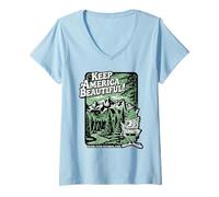 Femme Woodsy Owl Keep America Beautiful Grand Teton National Park T-Shirt avec Col en V