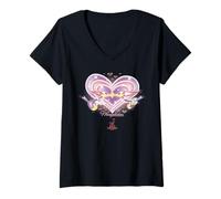 Femme Woody Woodpecker and Winnie Woodpecker Kiss T-Shirt avec Col en V