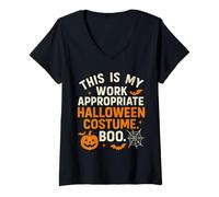 Femme Work Appropriate Ghost Costumes, Office Halloween Boo T-Shirt avec Col en V
