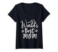 Femme World Best Mom for Mommy Happy Mothers Day for Mommy T-Shirt avec Col en V