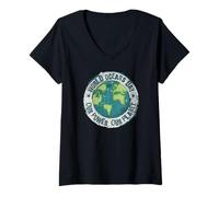 Femme World Ocean Day. Our Power, Our Planet. Save Earth. Nature T-Shirt avec Col en V