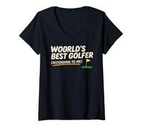 Femme Worlds Best Golfer, According to me T-Shirt avec Col en V