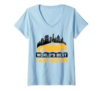 Femme World's Best Taxi Driver T-Shirt avec Col en V