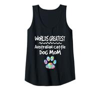 Femme Worlds Greatest Australian Battle Dog Mom Mother Paw Print Débardeur