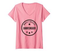 Femme World's Greatest Gravedigger T-Shirt pour fossoyeurs T-Shirt avec Col en V