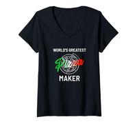 Femme Worlds Greatest Pizza Maker - Pizza Baker T-Shirt avec Col en V