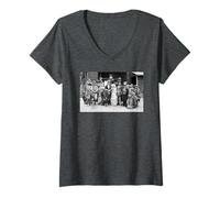 Femme Worzel Gummidge Jon Pertwee Una Stubbs Tante Sally T-Shirt avec Col en V