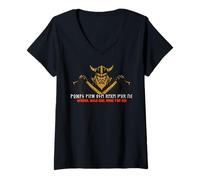 Femme Wotan Berserker Odin Germains Futhark Runes Écriture Vikings T-Shirt avec Col en V