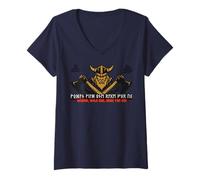Femme Wotan Odin Germains Futhark Berserker Runes Écriture Vikings T-Shirt avec Col en V