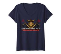 Femme Wotan Odin Germains Futhark Berserker Vikings Runes Écriture T-Shirt avec Col en V