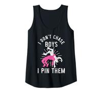 Femme Wrestling Girl I Don't Chase Boys I Pin Them Funny Wrestler Débardeur