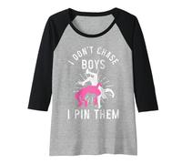 Femme Wrestling Girl I Don't Chase Boys I Pin Them Funny Wrestler Manche Raglan
