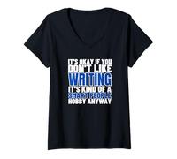 Femme Writing Is For Smart People Auteur Drôle Écrivain T-Shirt avec Col en V