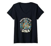 Femme Writing is in My DNA - Auteur créatif, poète, Artiste, Passion T-Shirt avec Col en V