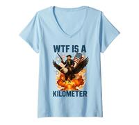 Femme WTF est Un kilomètre George Washington 4 Juillet Eagle T-Shirt avec Col en V
